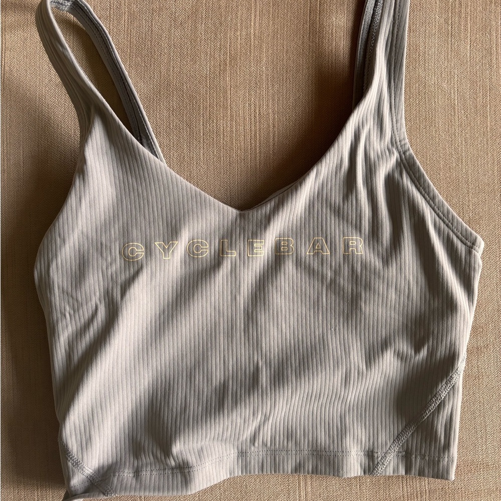 CycleBar Light Gray Ribbed Tank